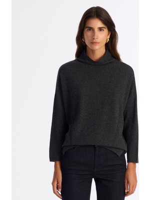 Yargıcı Yün Kaşmir Regular Yarım Balıkçı Yaka Uzun Kol Kazak