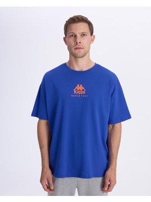 Kappa Chibaf Tee Erkek Mavi Oversize Fit Tişört