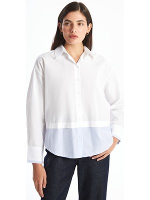 Lc Waikiki Yeni Sezon Çizgili Oversize Poplin Kadın Gömlek