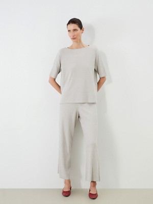 Lc Waikiki Yeni Sezon Beli Lastikli Dokulu Kadın Triko Pantolon