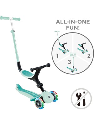 Globber Go Up Active Işıklı Scooter - Koyu Mint