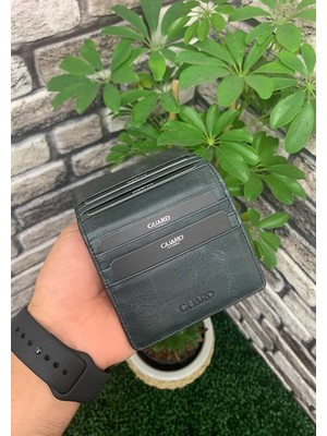 Guard Antik Siyah Çıtçıt Kapamalı Ikiye Katlı Tasarım Hakiki Deri Kredi Kartlık - GRD251018WT1439