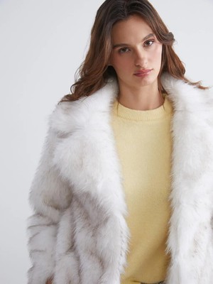 LC Waikiki Ceket Yaka Kadın Kürk Mont  (W5)