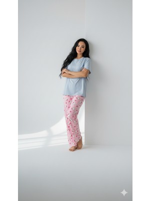 Bukadınca Dijital baskılı Hello Ktty Küçük Desenli Pijama Altı