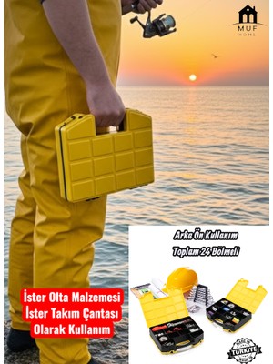 Muf Home 24 Bölmeli Çift Taraf Kullanım Takım Çantası Balık Malzemesi Çantası Vida Çantası Organizer Alet Çantası
