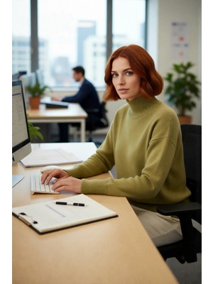 FRM Kadın Düz Dokulu Oversize Triko Kazak Soğuk Günlerde Sıcaklık ve Rahatlığı Bir Arada Sunar