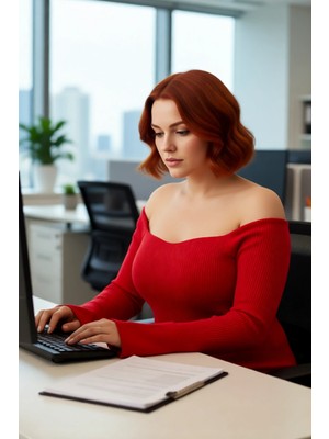 FRM Kadın Günlük Carmen Yaka Fitilli Triko Kazak Fitted Düz Desen Uzun Reglan Kol Modern Şık Kaliteli