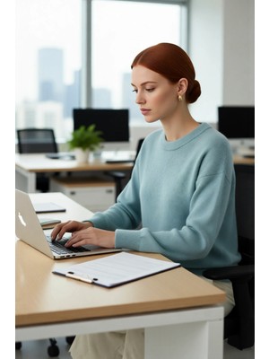 FRM Günlük Kadın Regular Fit Düşük Kol Bisiklet Yaka Triko Kazak Konforlu ve Modern Kış Stili Kaliteli