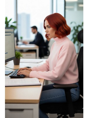 FRM Kadın Oversize Balıkçı Yaka Düşük Kol Triko Kazak Süper Crop Boy Kışlık Rahat ve Şık Tasarım