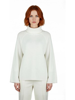 Ersefa Kadın Geniş Kalıp Balıkçı Yaka Triko Kazak Soğuk Havalarda Şıklığı ve Konforu Bir Arada Sunuyor