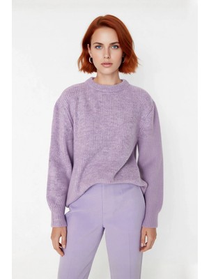 Ersefa Kadın Basic Oversize Bisiklet Yaka Uzun Kol Triko Kazak Günlük Konforlu Şık Kışlık Giyim Kaliteli