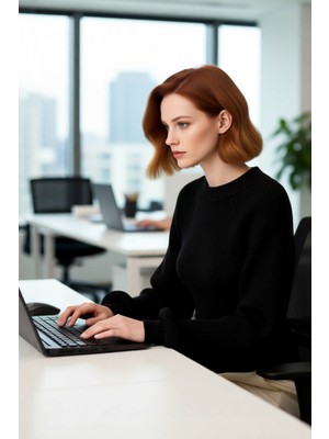 FRM Kadın Günlük Giyim Için Modern Fitted Triko Kazak Dik Yaka Uzun Kollu Kış Konforu Sağlar Kaliteli