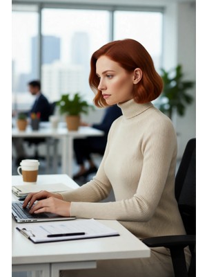 FRM Kadın Basic Balıkçı Yaka Fitted Triko Kazak Akrilik Kumaşıyla Kış Kombinlerinin Vazgeçilmezi