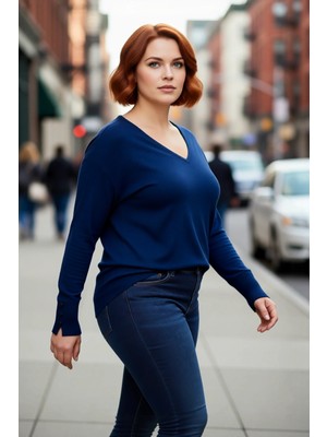 PayBuy Kadın V Yaka Düğme Detaylı Triko Kazak Günlük Şıklık ve Konfor Sunan Uzun Kollu Tasarım Kaliteli