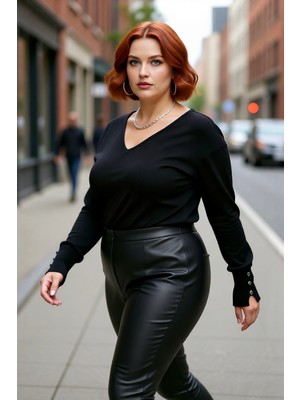 PayBuy Kadın V Yaka Düğme Detaylı Triko Kazak Günlük Şıklık ve Konfor Sunan Uzun Kollu Tasarım Kaliteli