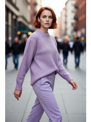 PayBuy Kadın Oversize Kalıp Düşük Kol Bisiklet Yaka Triko Kazak Basic Rahat Kışlık Stil Seçimi Kaliteli