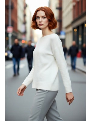 PayBuy Kadın Oversize Kayık Yaka Ince Triko Kazak Günlük Kombinler Için Şık ve Rahat Bir Seçim Kaliteli