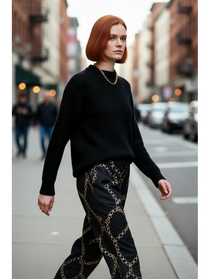 PayBuy Kadın Oversize Kalıp Düşük Kol Bisiklet Yaka Triko Kazak Basic Rahat Kışlık Stil Seçimi Kaliteli