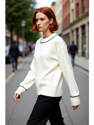 PayBuy Kadın Oversize Bisiklet Yaka Uzun Kol Selanik Örgü Triko Kazak Günlük Şıklık Için Ideal. Kaliteli