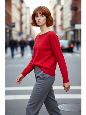 PayBuy Kadın Oversize Kayık Yaka Ince Triko Kazak Günlük Kombinler Için Şık ve Rahat Bir Seçim Kaliteli