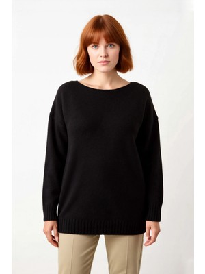 Ersefa Kadın Basic Kayık Yaka Triko Kazak Günlük Kombinlerin Vazgeçilmezi Rahat Şık Seçim Kaliteli