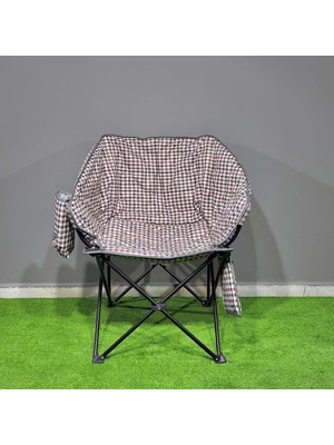 Argeus Balcony Comfort Katlanabilir Kamp Sandalyesi Kare Desenli