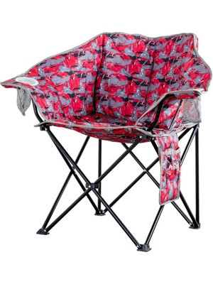 Argeus Nevgrande Comfort Katlanabilir Kamp Sandalyesi Kırmızı Kamuflaj