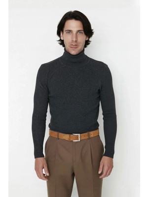 Ersefa Erkek Fitted Balıkçı Yaka Fitilli Uzun Kollu Kazak Günlük Şıklığı ve Kış Konforunu Birleştirir