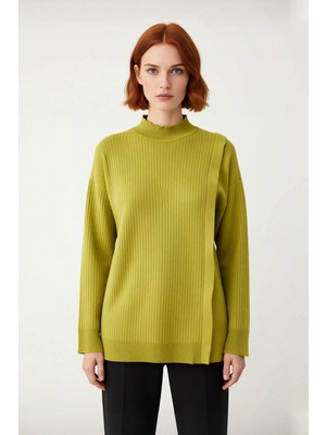 Ersefa Kadın Bisiklet Yaka Ribana Dokulu Triko Kazak Tesettür Giyim Için Modern ve Rahat Uzun Kollu Ürün