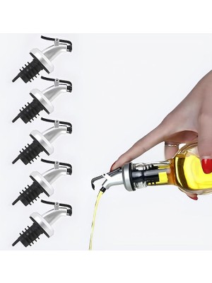 Lidyahan Store 5'li Sızdırmaz Yağdanlık ve Şişe Tıpası Seti – Damlama Yapmaz Paslanmaz Uçlu Yağ Sirke Şarap Dökücü Aparat