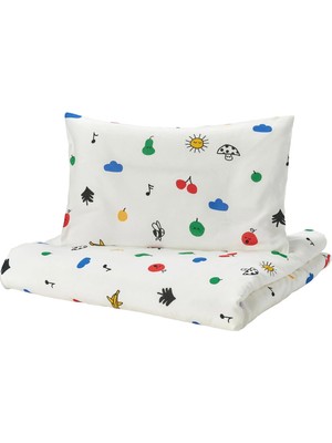 IKEA Grönfınk Bebek Nevresim Takımı Çok Renkli 110 x 125 / 35 x 55 Cm