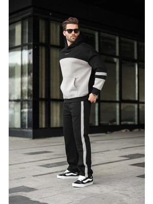Madmext Siyah Alt Üst Kapüşonlu Eşofman Takımı E7340