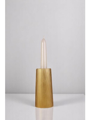 Evene Mumluk Şamdan Ince Mum Uyumlu Altın Eskitme Renk Model 60