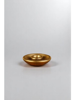 Evene Mumluk Şamdan Ince Mum Uyumlu Altın Renk Model 57