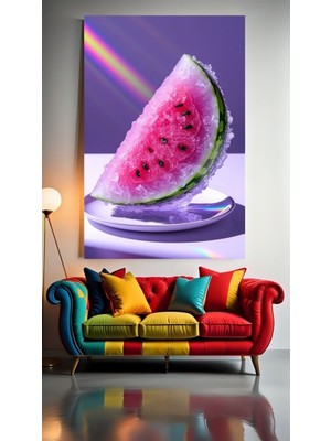 Sanatsal Karpuz V1 Ev Duvar Salon Güzellik Salonu Ofis Dükkan Dekarasyon Kanvas Tablo