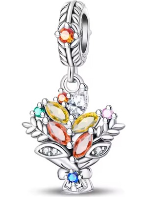 Fubena Renk Bahçesi Sallantılı Gümüş Charm