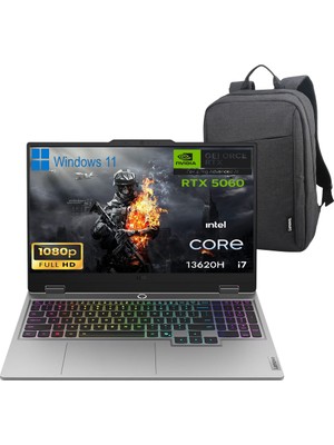 Lenovo Loq 15IRX10 83JE00ETTR P5 I7-13650HX 12GB Ddr5 1tb SSD RTX5060-8GB 15.6" IPS 144Hz WIN11 Taşınabilir Bilgisayar (Lenovo Çanta Hediyeli)