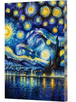 Aksiyon Global Van Gogh 7 - Yıldızlı Gece Çizgili Yan Boyamalı Defter