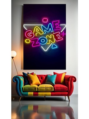 Oyuncu Odası Için Neon Tonalrda Tablo 2 Ev Duvar Salon Güzellik Salonu Ofis Dükkan Dekarasyon Kanvas Tablo