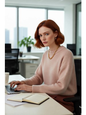 FRM Kadın Kışlık Oversize Basic Triko Kazak Bisiklet Yaka Düşük Kollu Rahat ve Şık Günlük Stil