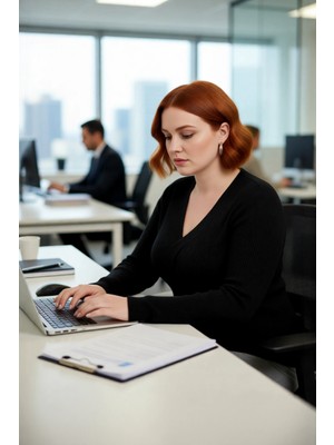 FRM Kadın Şık ve Rahat Fitted Kalıp V Yaka Triko Kazak Düğüm Detaylı Fitilli Akrilik Örgü Kaliteli