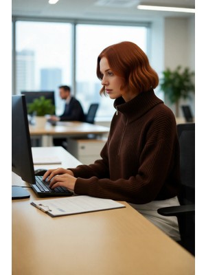 FRM Kadın Oversize Rahat Kesim Crop Fermuarlı Dik Yaka Akrilik Triko Kazak Soğuk Günler Için Ideal