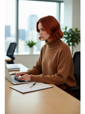 FRM Kadın Günlük Oversize Düşük Kol Dik Yaka Uzun Triko Kazak Kışlık Şık Basic Rahatlık Sunar Kaliteli