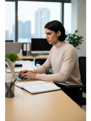 FRM Erkek Standart Kol Fitted Kalıp Triko Kazak Günlük Giyimde Zarafet ve Şıklığı Birleştirir Kaliteli