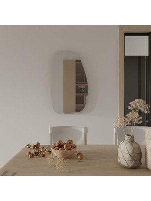 Aypars Atölye Narrow Flow Asimetrik Organik Duvar Aynası – Minimal Modern Dekoratif Ayna