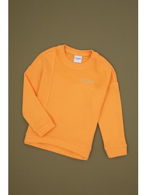 U.S. Polo Assn. Kız Çocuk Turuncu Bisiklet Yaka Sweatshirt 50317991-VR244