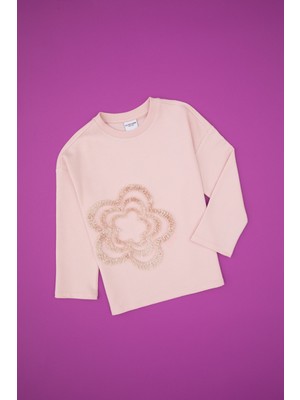 U.S. Polo Assn. Kız Çocuk Pudra Bisiklet Yaka Sweatshirt 50317921-VR042