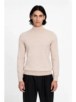 Ersefa Erkek Slim Fit Dik Yaka Basic Triko Kazak Soğuk Havalarda Konforlu ve Rahat Bir Tarz Sunar