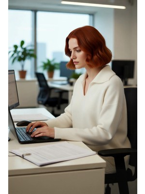 FRM Kadın Günlük Giyim Oversize Kalıp Düşük Kol Triko Kazak Polo Yaka Modern Şıklık Sunan Kışlık Ürün