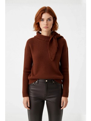 Ersefa Kadın Rahat Şal Yaka Selanik Dokuma Triko Kazak Günlük Şıklık ve Konfor Için Ideal Tercih Kaliteli